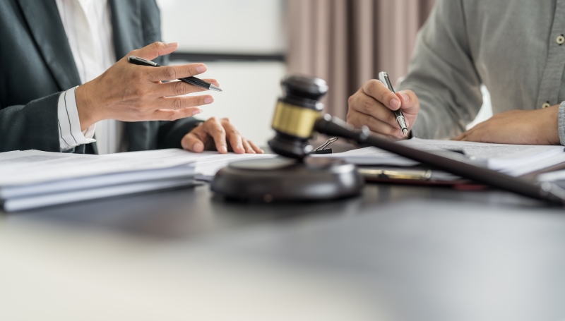 justice and lawyer Business partnership meeting concept.