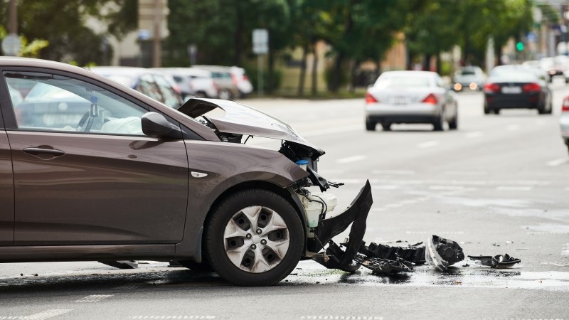 car crash accident. collision in city street