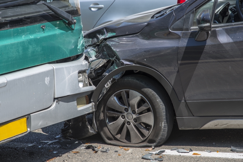 Car accident, bumper to bumper