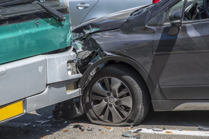 Car accident, bumper to bumper