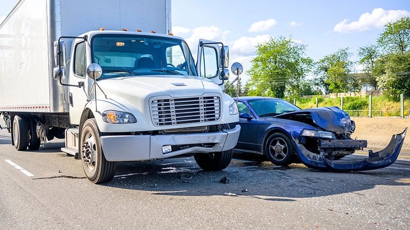 semi truck and car accident