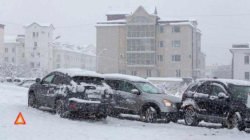Snow car acccident