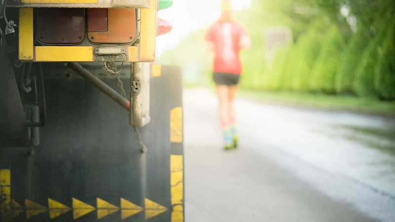 Jogger Hit by Truck