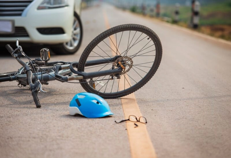 Accident,Car,Crash,With,Bicycle,On,Road,Because,Drunk,Driving.